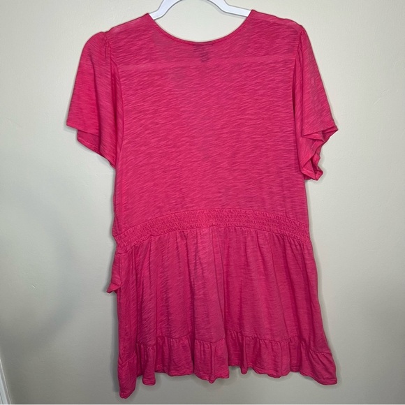 Torrid Pink Cotton Modal Surplice Faux Wrap Top size 1X - Picture 7 of 7